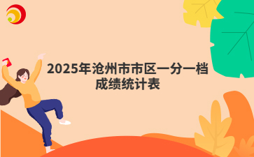 2025年沧州市市区一分一档成绩统计表