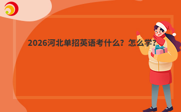 2026河北单招英语考什么？怎么学？